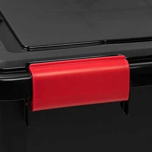IRIS USA UCB-SS WEATHERTIGHT Storage Box, 19 Qt, Black/Red, 6 Pack