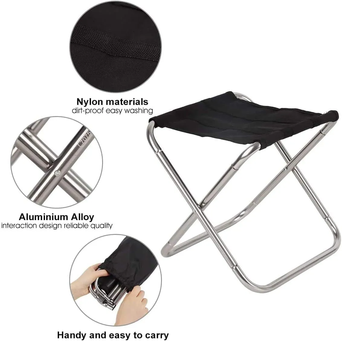 IRYZE Outdoor Chair Folding Camping Chair Folding Fishing Camping Chair Beach Aluminium Lightweight Picnic Chair Foldable Outdoor Portable Chair Camping Chair Foldable Chair (Color : Silver)