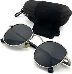 J S Rehua Old School Round Metal Sunglasses for Women Men | Polarized UV400 | Trendy Vintage Style