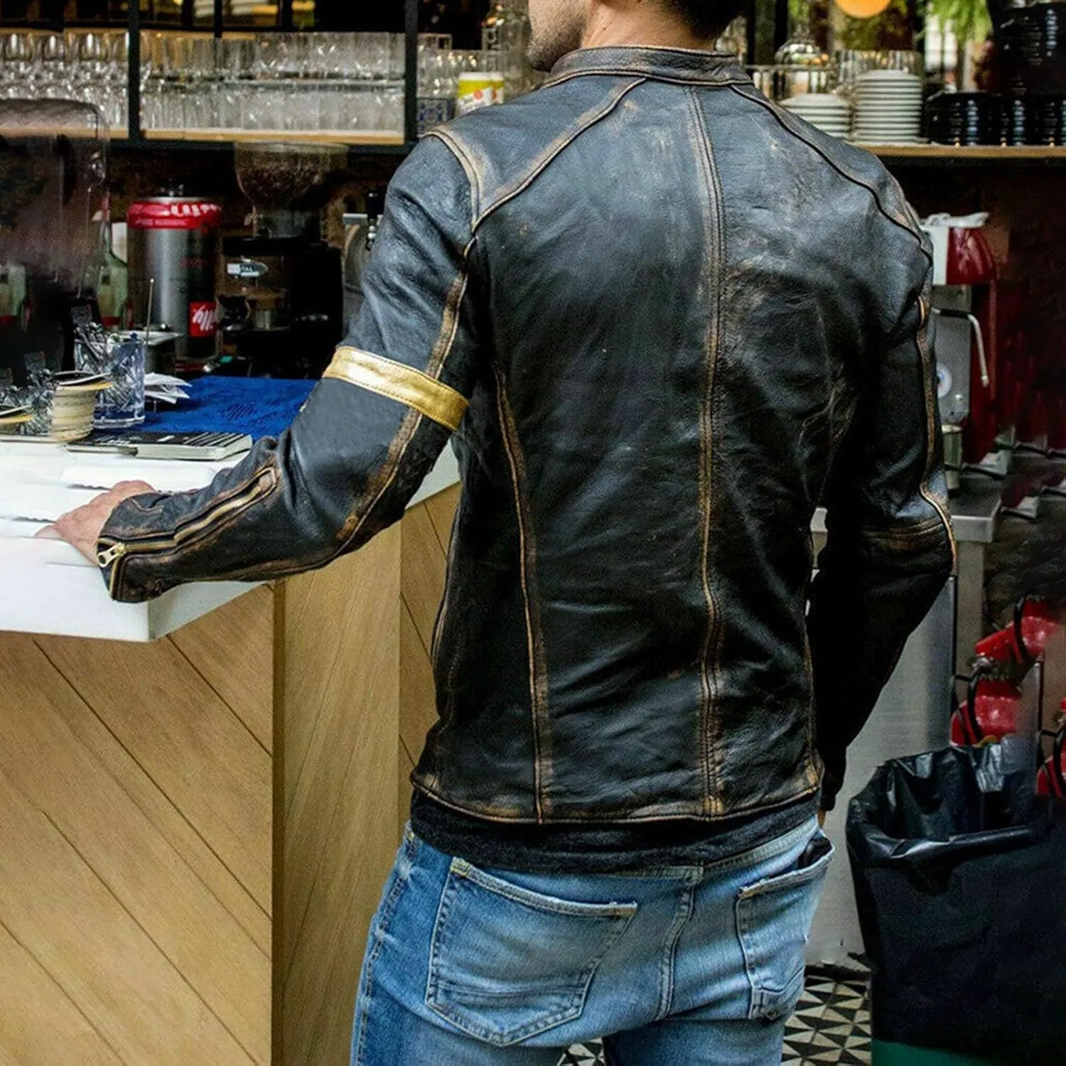 Jackets for Men Stand Leather Collar Cool Long Autumn Men Winter Jacket Vintage Men's Coats Jackets Cosplay Men