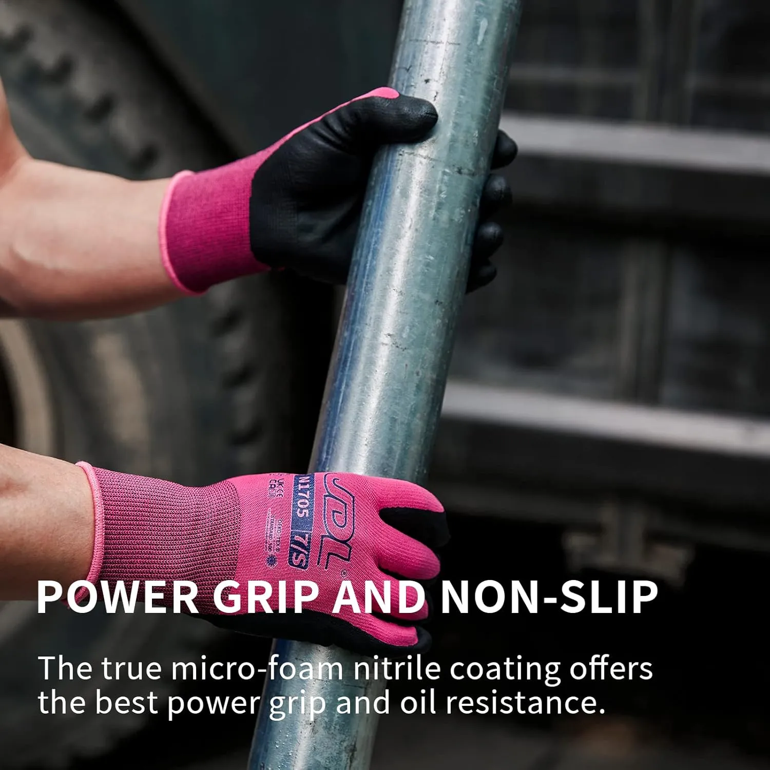 JDL Work Gloves Women men Microfoam Nitrile Coated Gloves 3/6/12/24 Pairs, Seamless Knit Grip Touchscreen Gardening Gloves