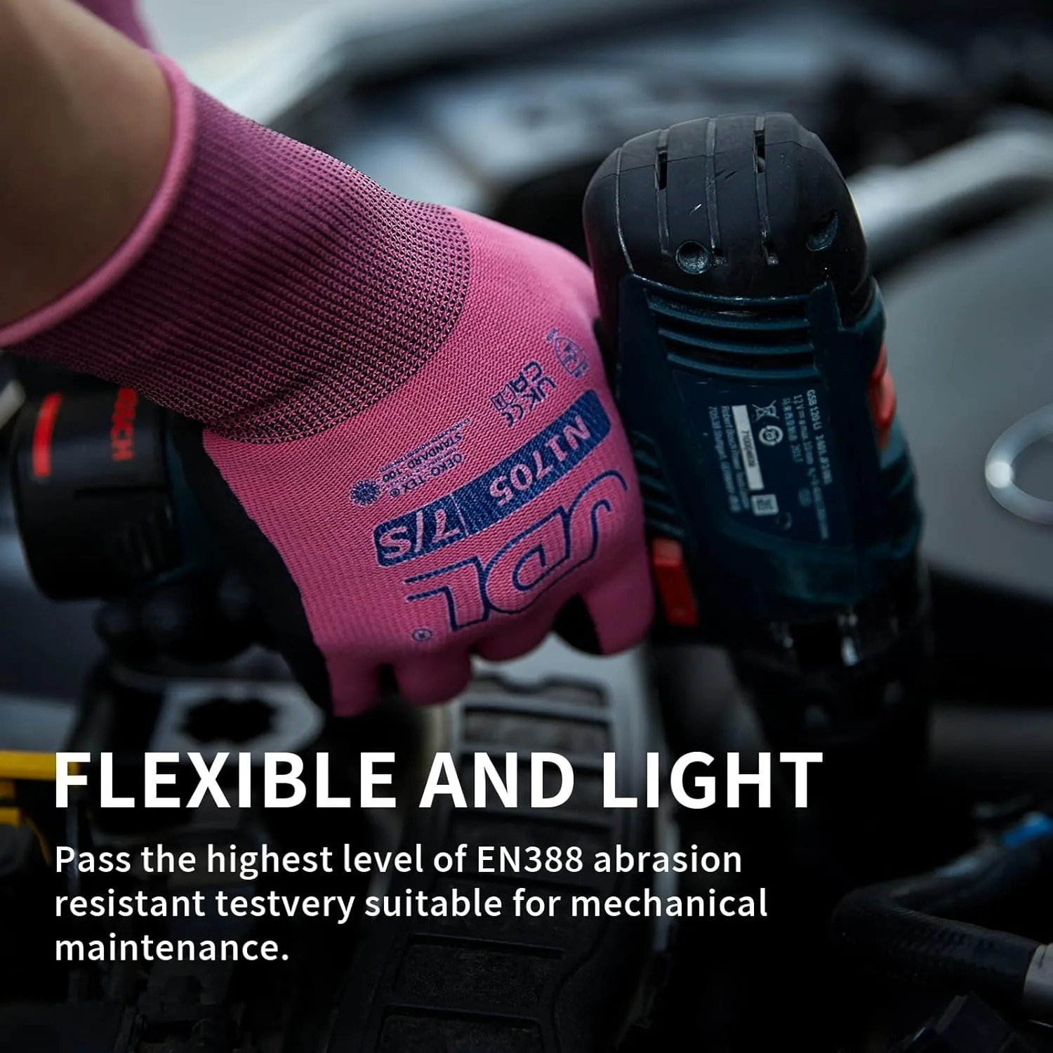 JDL Work Gloves Women men Microfoam Nitrile Coated Gloves 3/6/12/24 Pairs, Seamless Knit Grip Touchscreen Gardening Gloves