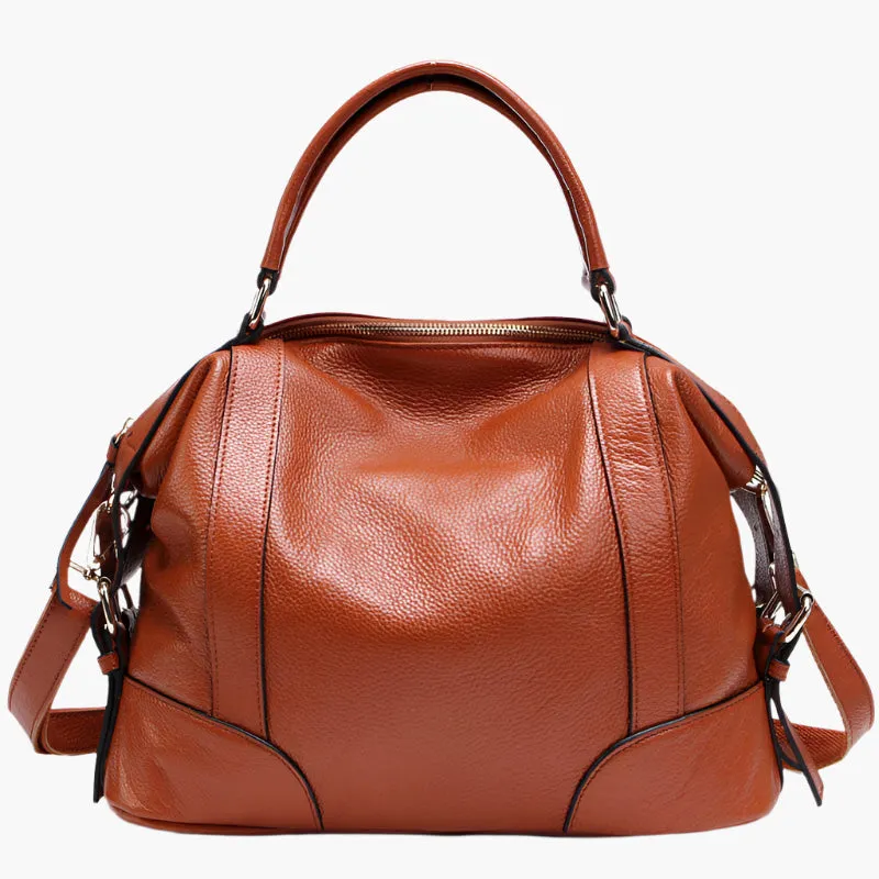 Jean – Large Tan Vegan Leather Handbag with Dual Carry Options