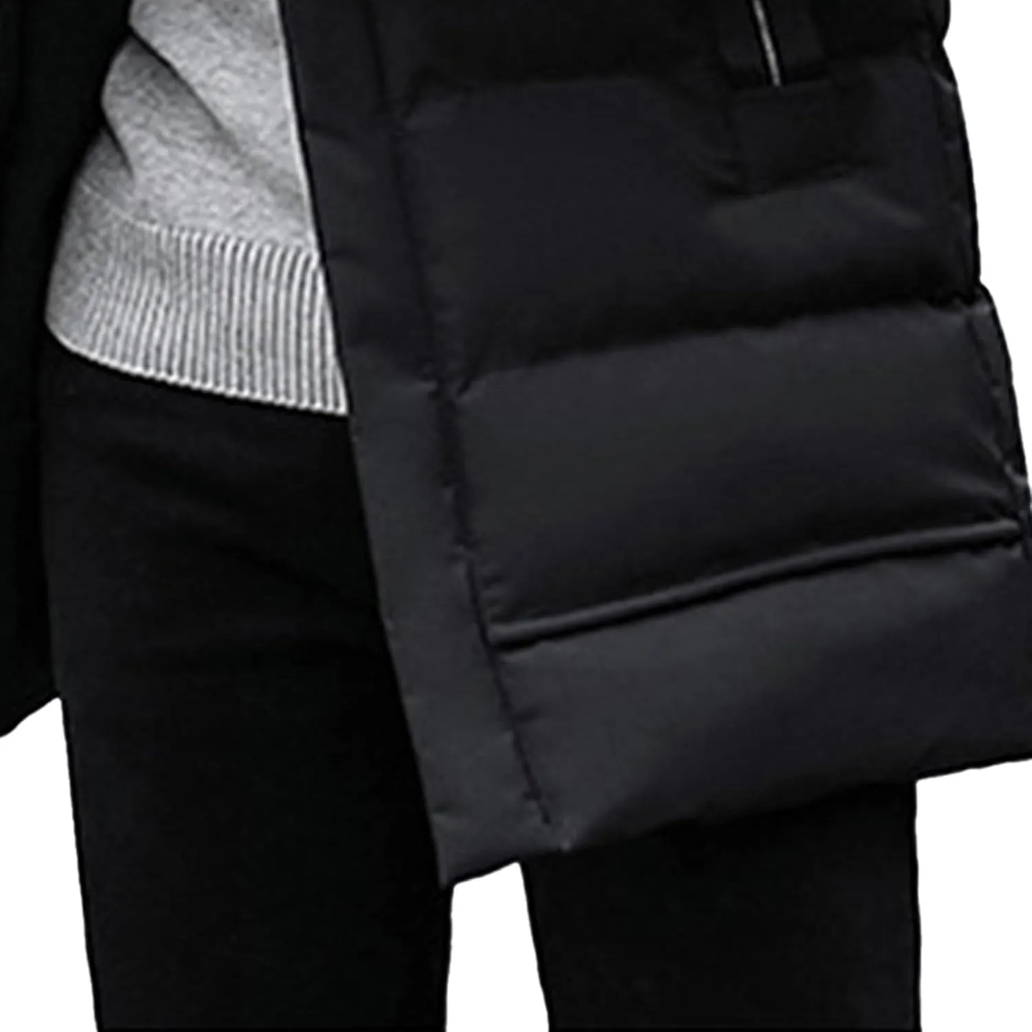 JEShifangjiusu Men'S Winter Warm Down Coats Water-Repellent Windproof Thicken Parkas Long Hooded Padded Puffer Jacket