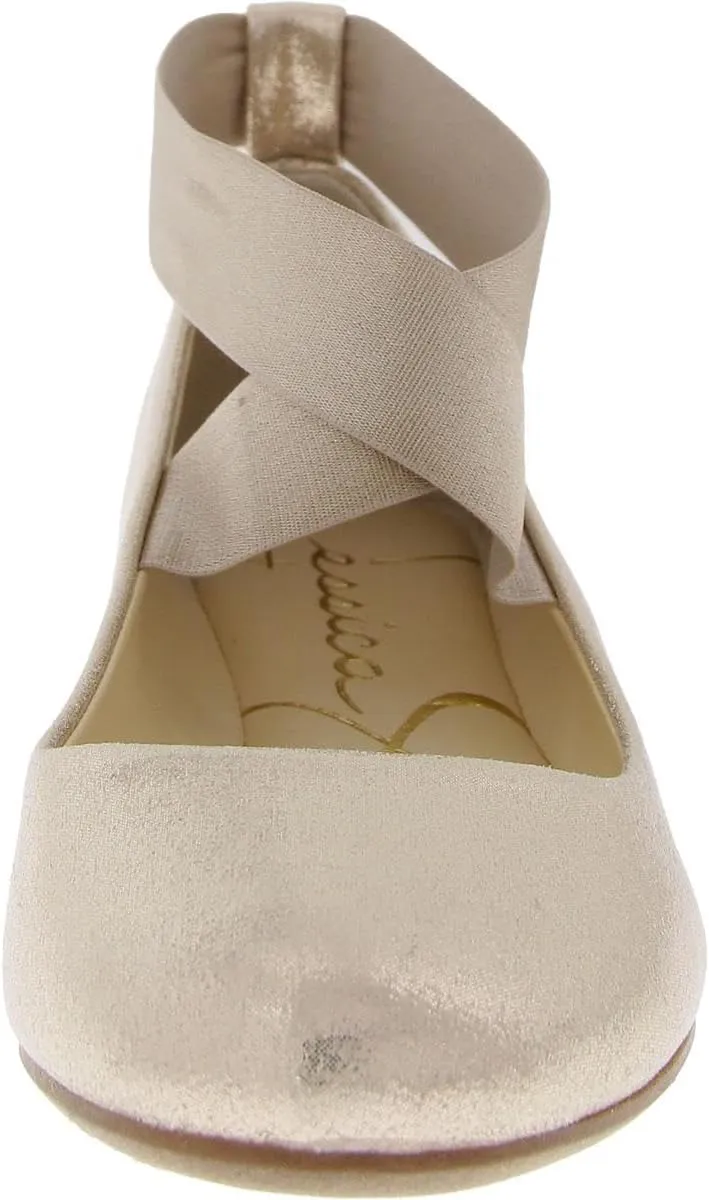 Jessica Simpson Mandayss Women's Pull-On Criss-Cross Ankle Ballet Flats Shoes