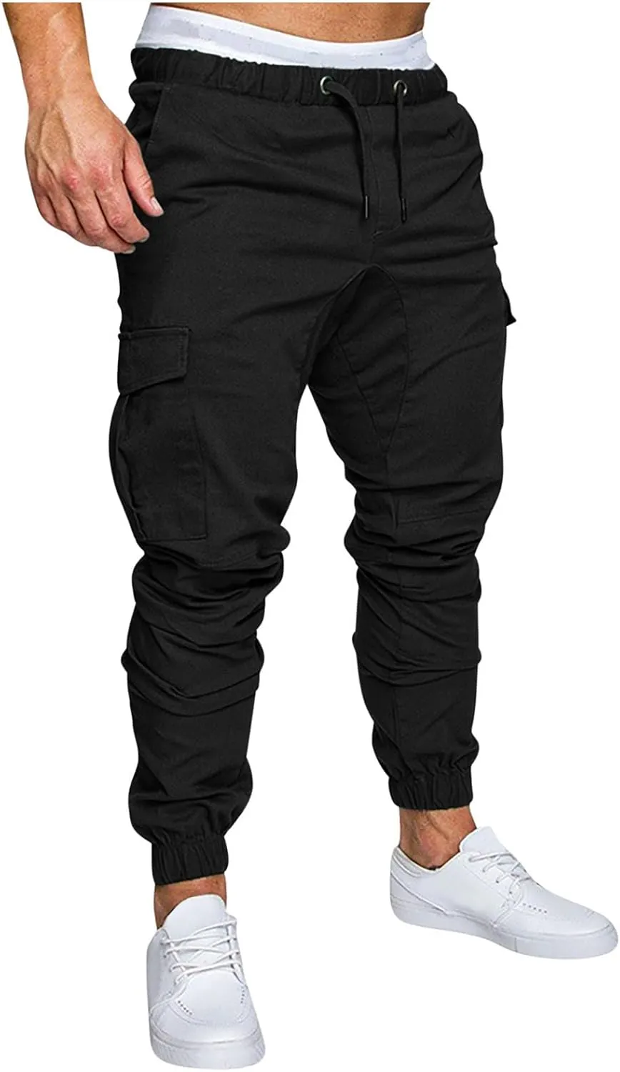 Joggers for Men Casual Lightweight Sports Tapered Stretch Athletic Pants with Pocket Drawstring Workout Pants