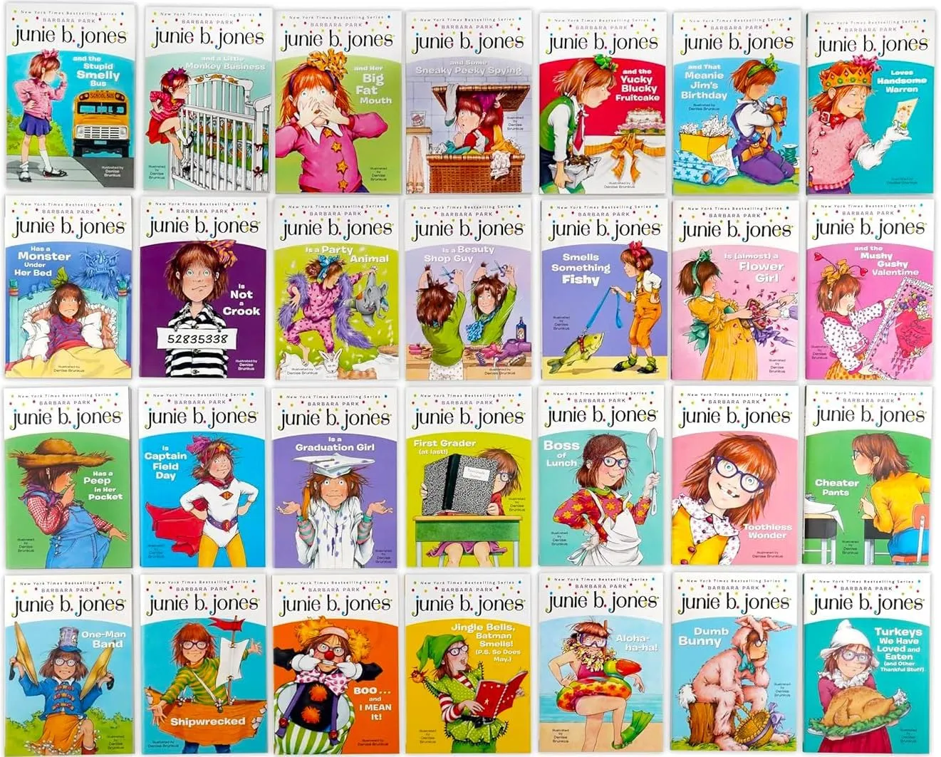 Junie B. Jones 28 Books Paperback Boxed Set Collection, A Library of Junie B Jones 1-28 Complete Books Series by Barbara Park