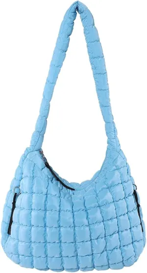 Juoxeepy Quilted Tote Crossbody Women's Puffy Hobo Bag with Padding