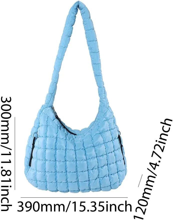 Juoxeepy Quilted Tote Crossbody Women's Puffy Hobo Bag with Padding