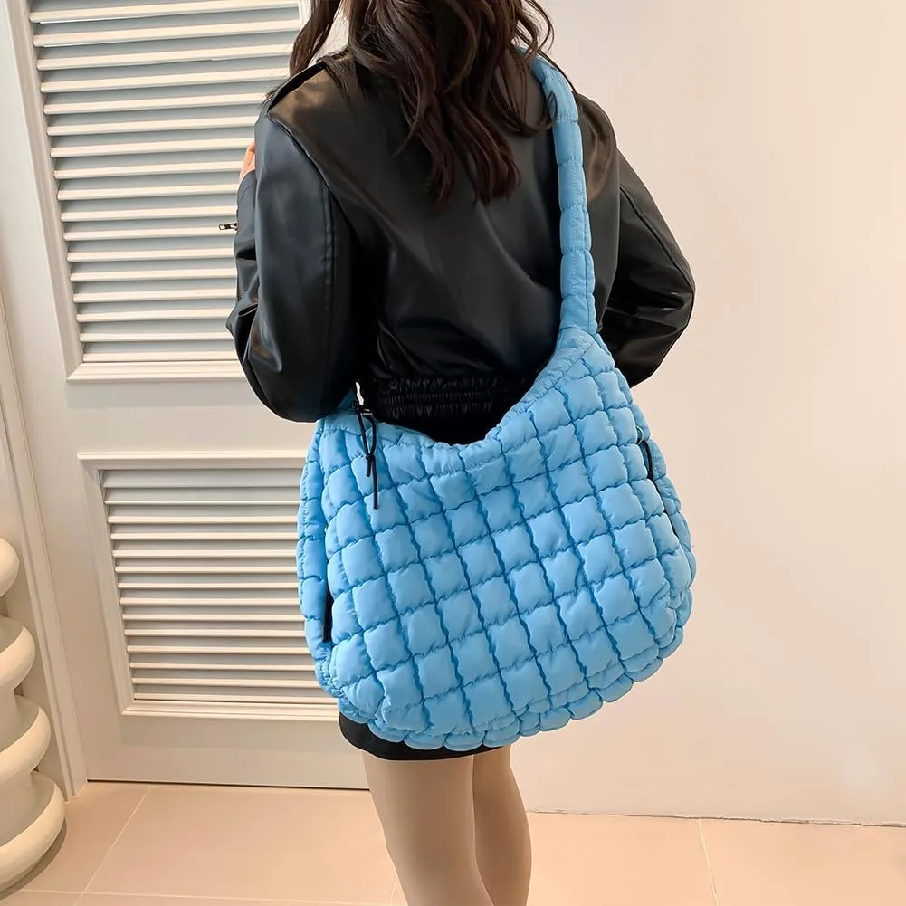 Juoxeepy Quilted Tote Crossbody Women's Puffy Hobo Bag with Padding