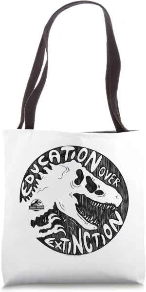 Jurassic World Education Over Extinction Tote Bag
