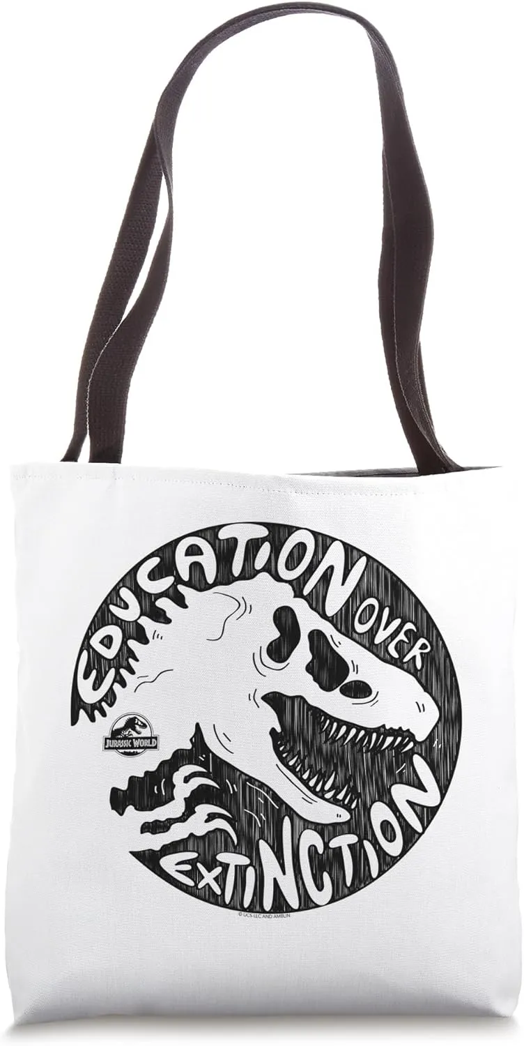 Jurassic World Education Over Extinction Tote Bag