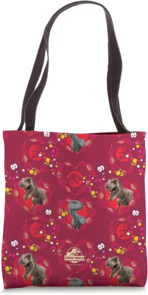Jurassic World T-Rex Blue the Raptor hearts All Over Print Tote Bag