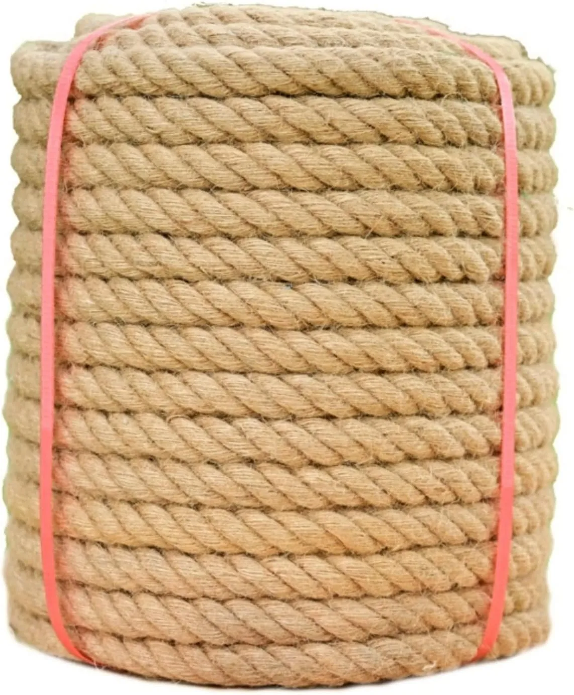 Jute Rope(4/5inchX100ft) Twisted Hemp Rope for Crafts， Landscaping, Home Décor, Tug of War Ropes，Swing，and Gardening, Strong, and Durable