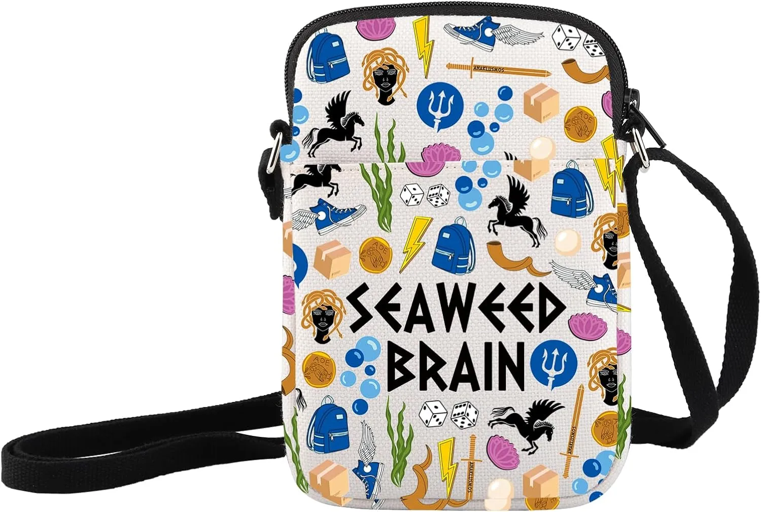 JXGZSO Funny Percy Book Gift Seaweed Brain Crossbody Bag Percy Book Fans Gift Half Blood Shoulder Bag Book Lover Gift