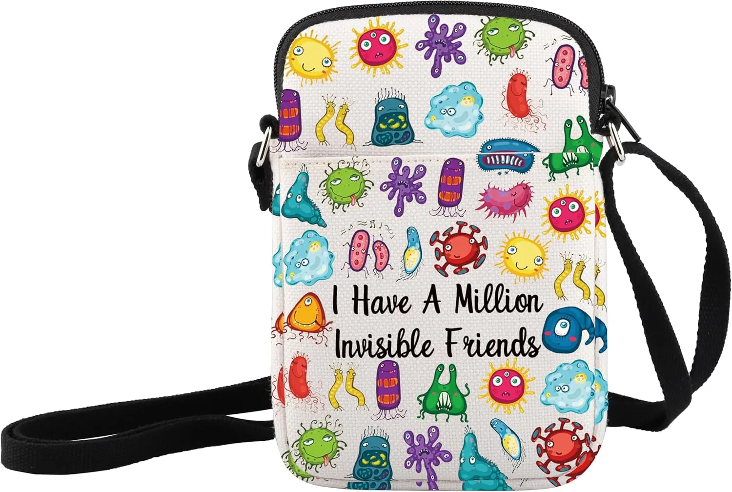 JXGZSO Funny Science Crossbody Bag I Have A Million Invisible Friends Shoulder Bag Lab Tech Gift