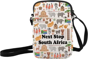 JXGZSO South Africa Symbols Gift Next Stop South Africa Crossbody Bag South Africa Trip Shoulder Bag Africa Travel Gift