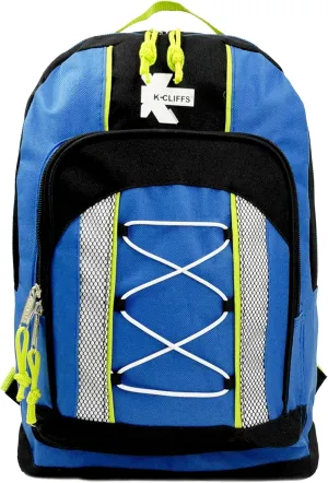 K-Cliffs 15 Inch Lightweight Water-Resistant Backpack with Adjustable Straps | Blue