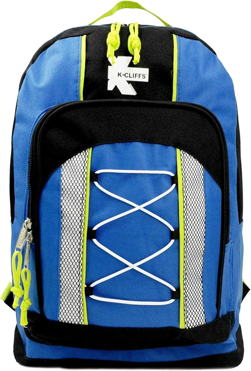 K-Cliffs 15 Inch Lightweight Water-Resistant Backpack with Adjustable Straps | Blue