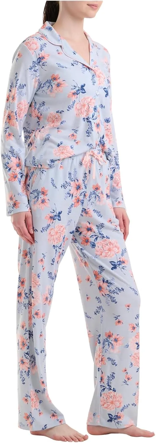 Karen Neuburger Women's Petite Gramercy Park Long Sleeve Girlfriend Pj Set
