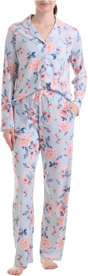 Karen Neuburger Women's Petite Gramercy Park Long Sleeve Girlfriend Pj Set