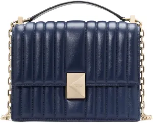 kate spade new york Deco Quilted Leather Chain Shoulder, Parisian Navy