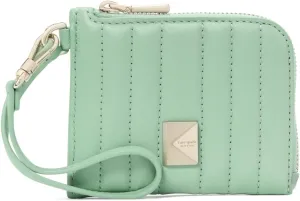 kate spade new york Deco Quilted Leather Coin Card case Wristlet, Pistachio Ice