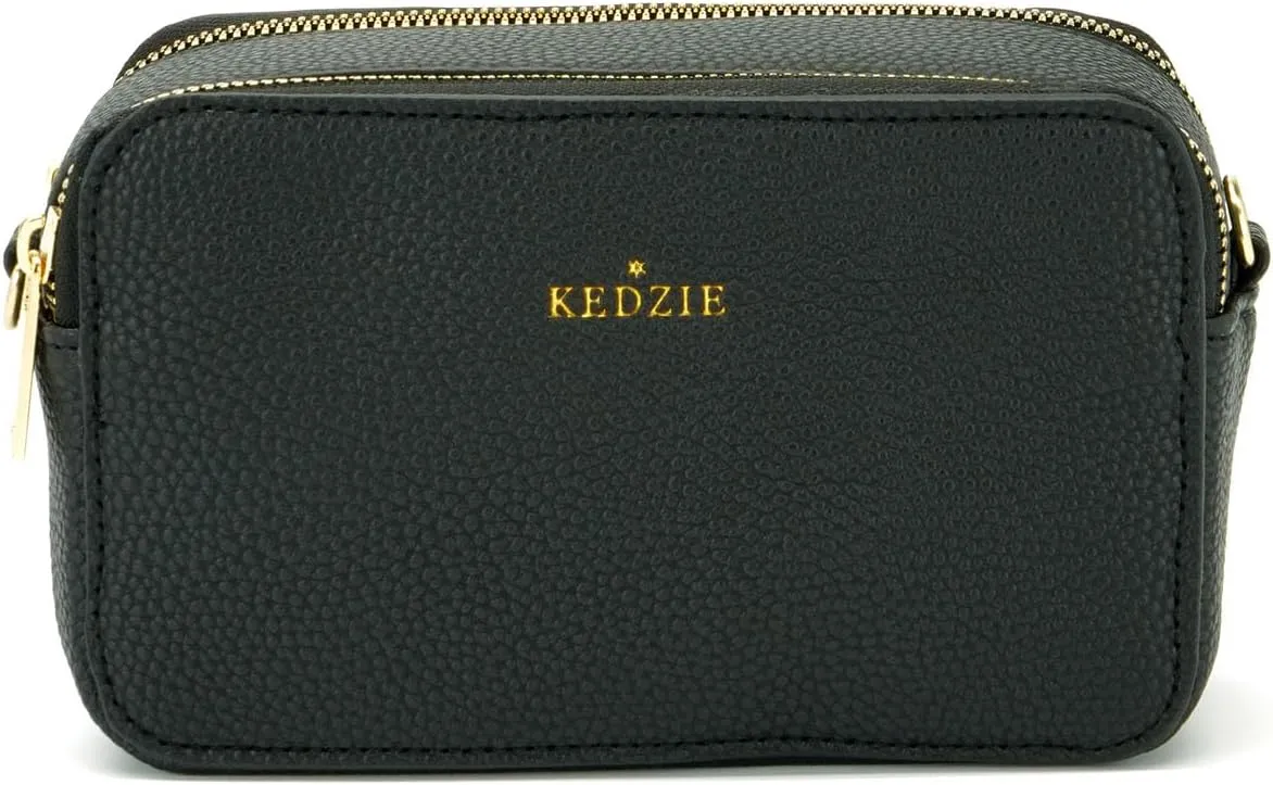 KEDZIE Color Pop Modernist Vegan Leather Crossbody Shoulder Compact Camera Shape Bag For Women With Adjustable Strap