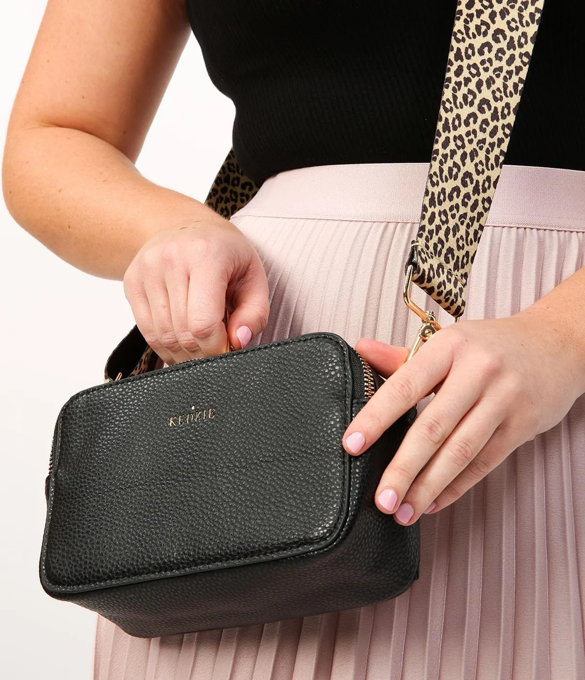 KEDZIE Color Pop Modernist Vegan Leather Crossbody Shoulder Compact Camera Shape Bag For Women With Adjustable Strap