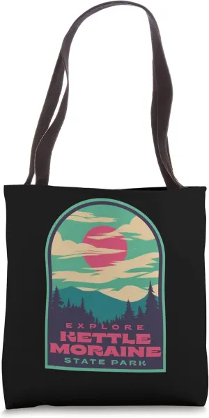 Kettle Moraine State Park Retro Sunset Tote Bag