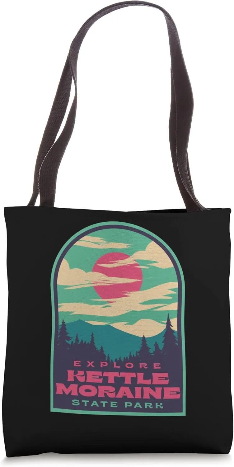Kettle Moraine State Park Retro Sunset Tote Bag