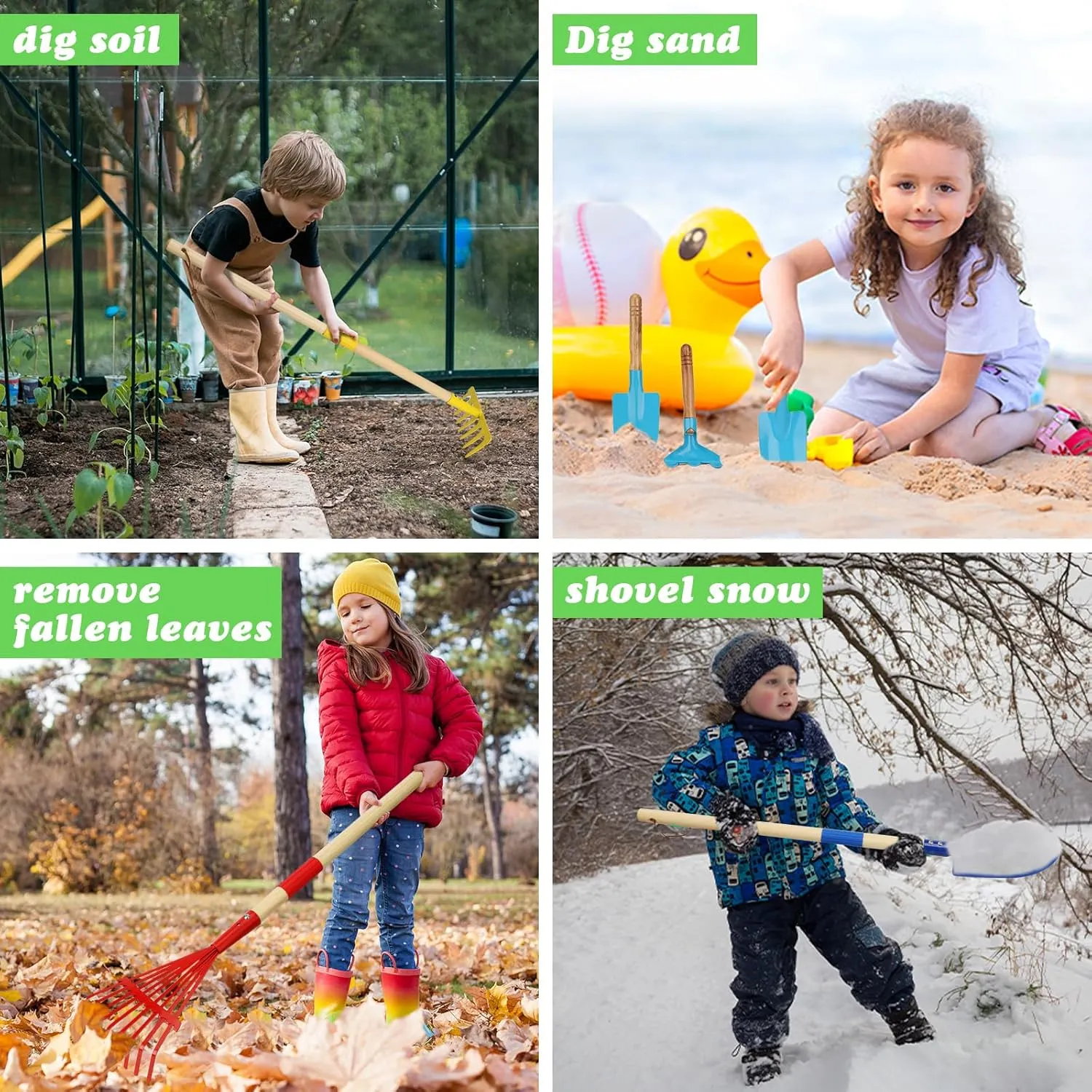 Kids Gardening Tools Set, Gardening Set for Kids, Outdoor Backyard Farm Digging Toys with Wheelbarrow Shovel, Rake, Trowel, Fork, Birthday Gifts for Boys Girls Age 3 