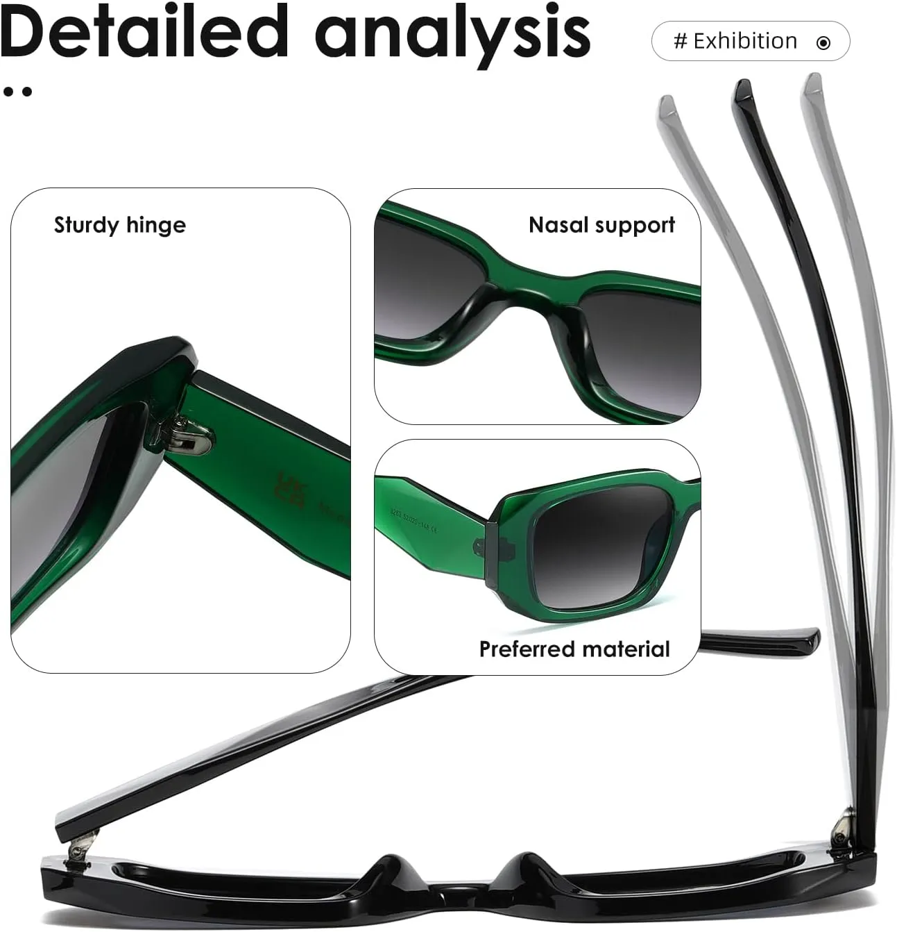 kimorn Rectangle Sunglasses for Women Men Trendy Retro Trendy Sun Glasses 90’s Vintage Square Frame K1307
