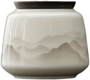 Kitchen Container Ceramic Small Tea Canister With Sealed Lid Household Kitchen Storage Jar For Coffee Sugar, Nuts, Herb, Spice For Loose Tea