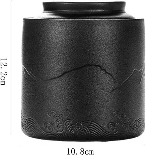 Kitchen Container Ceramic Tea Canister Household Sealed Storage Jar For Tea, Coffee, Herb, Sugar, Spice, Nuts For Loose Tea(Blue)