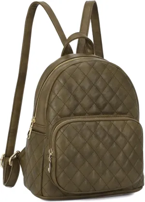 KL928 Quilted Mini Backpack for Women, PU Leather Backpack Purse Designer Satchel Bag, Small Casual Daypack for Ladies
