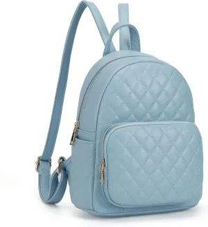 KL928 Quilted Mini Backpack for Women, PU Leather Backpack Purse Designer Satchel Bag, Small Casual Daypack for Ladies