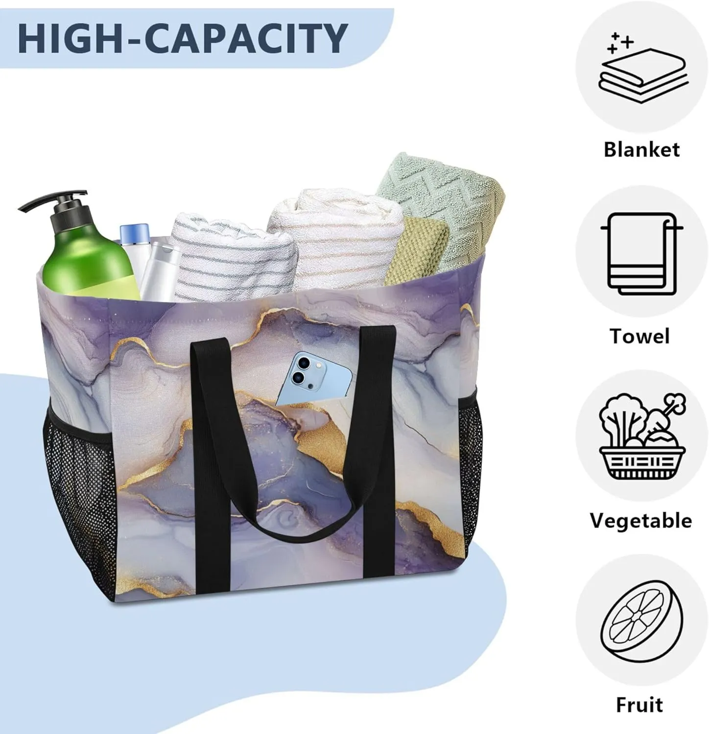 KLL Utility Totes Canvas Collapsable Water Resistant Reusable Grocery Bags