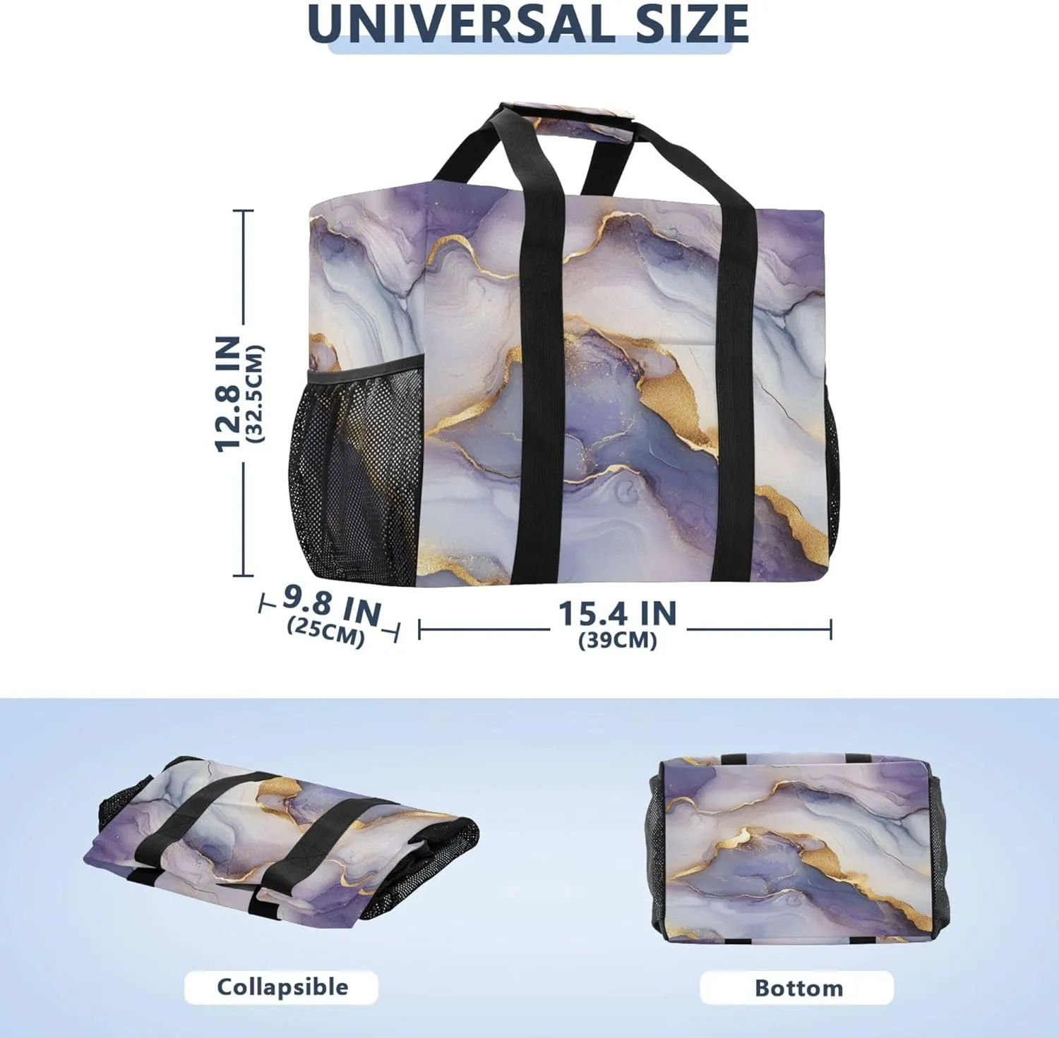 KLL Utility Totes Canvas Collapsable Water Resistant Reusable Grocery Bags