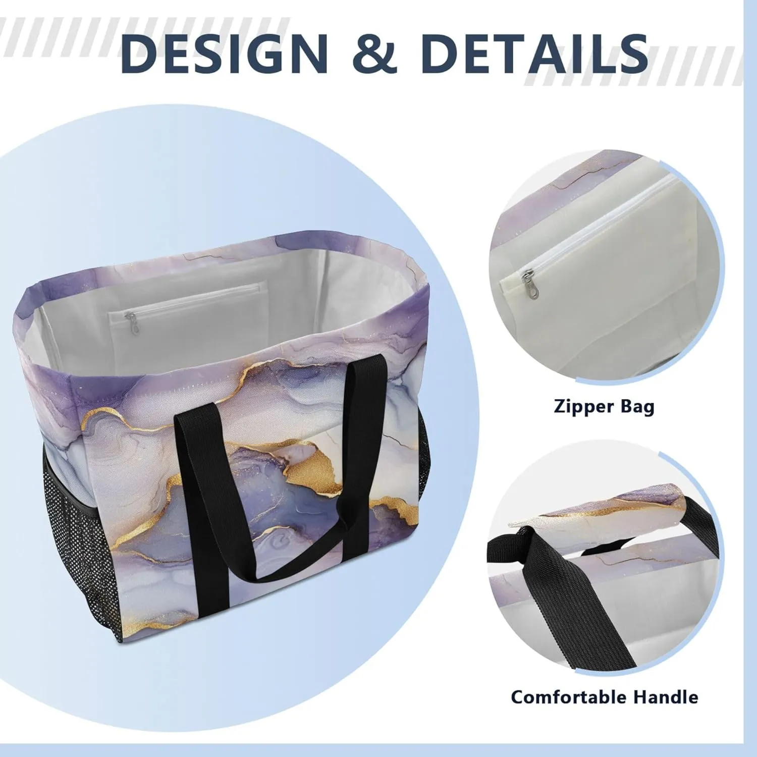 KLL Utility Totes Canvas Collapsable Water Resistant Reusable Grocery Bags
