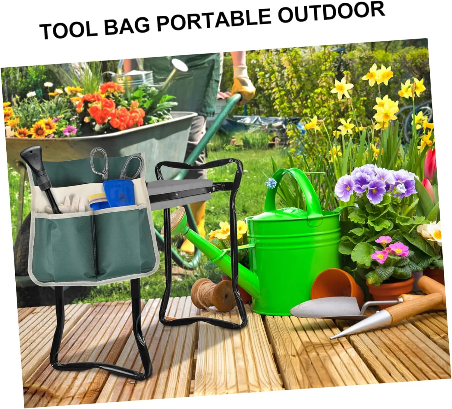 Kneeler Pouch Garden Hanging for Cloth with Hand Chair Kneeling Folding Tools Foldable Heavy Dad Organizer Tool Pockets Gardening Bag Multifunction Multi-