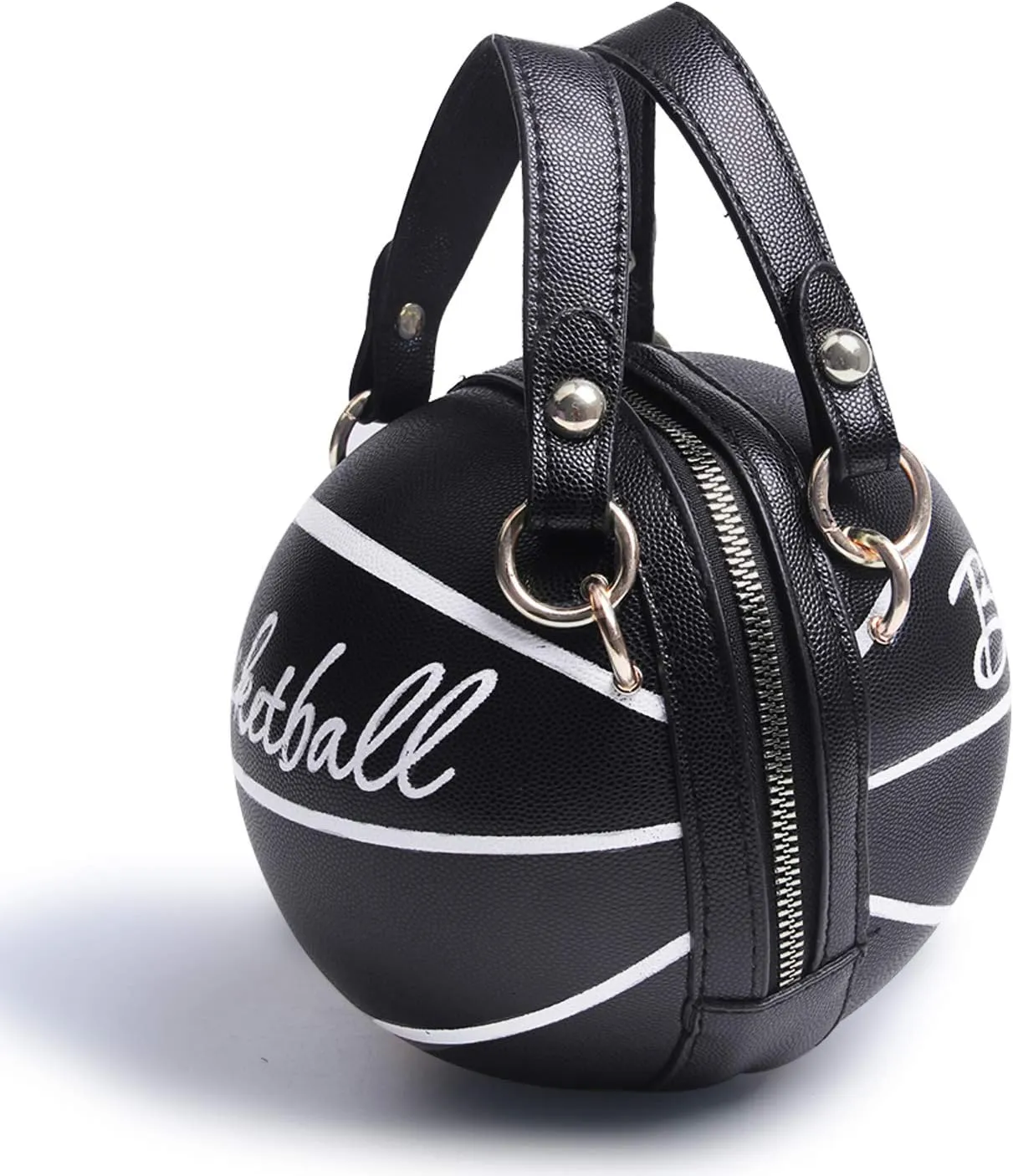 Lanpet Women Crossbody Bags Basketball Shaped PU Handbags Adjustable Strap Shoulder Messenger Bag