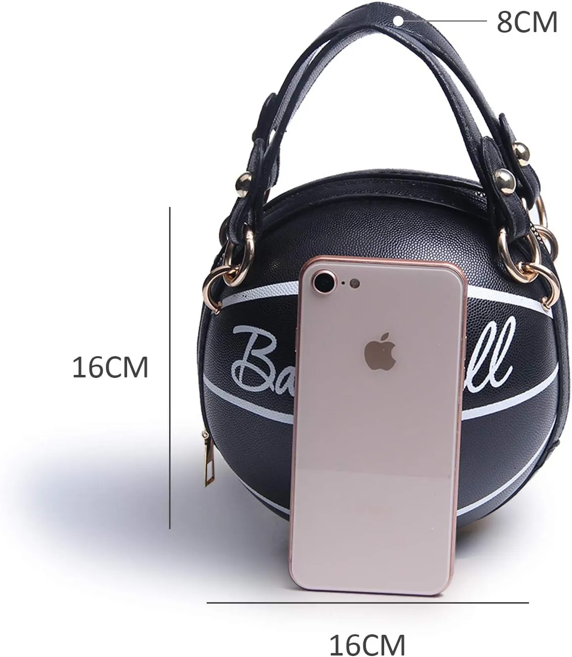 Lanpet Women Crossbody Bags Basketball Shaped PU Handbags Adjustable Strap Shoulder Messenger Bag