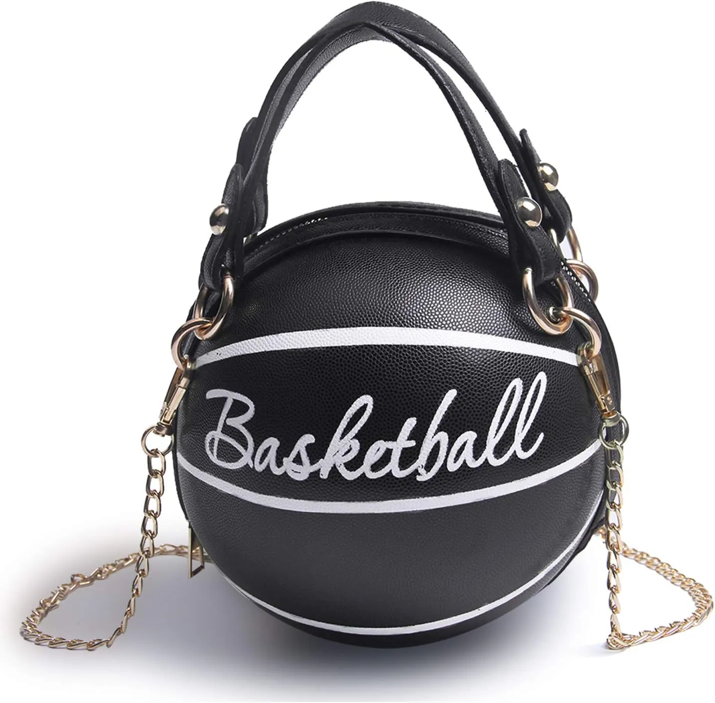 Lanpet Women Crossbody Bags Basketball Shaped PU Handbags Adjustable Strap Shoulder Messenger Bag