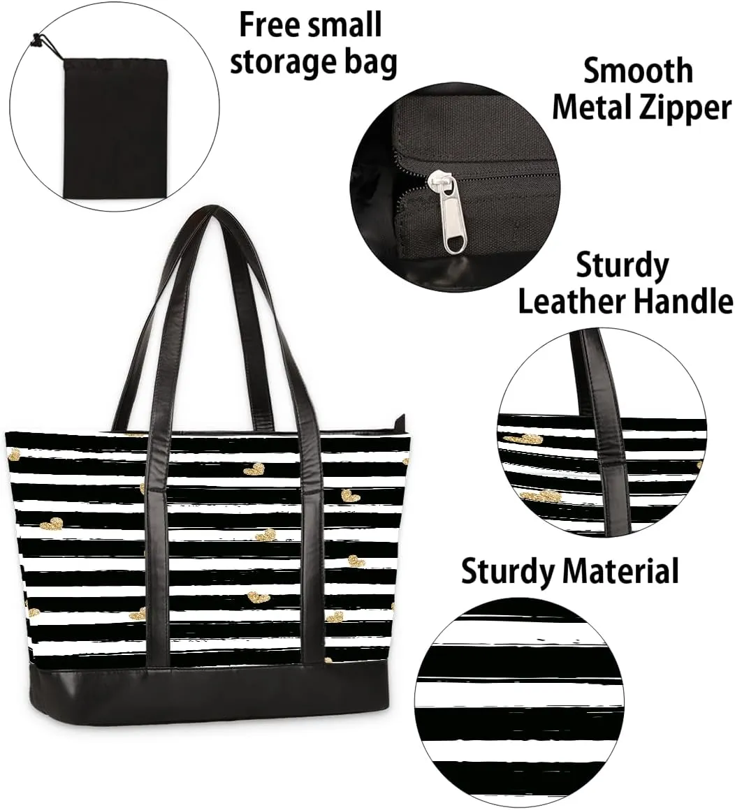 Laptop Tote Bag for Women Girls Large Canvas Shoulder Bag