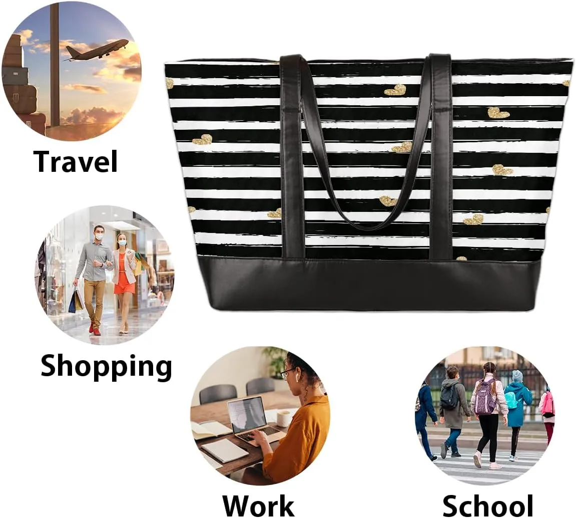 Laptop Tote Bag for Women Girls Large Canvas Shoulder Bag