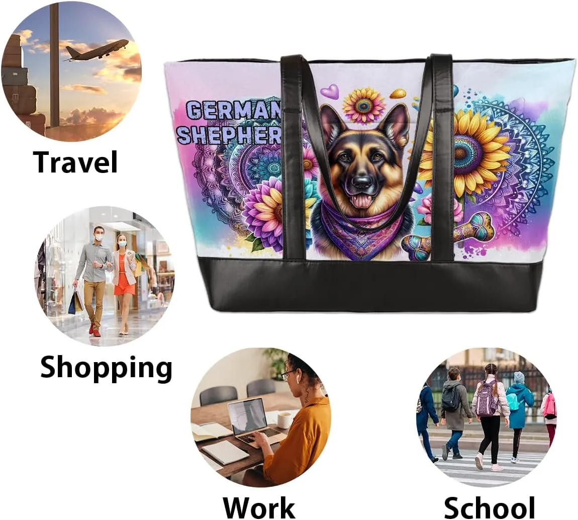 Laptop Tote Bag for Women Girls Large Canvas Shoulder Bag
