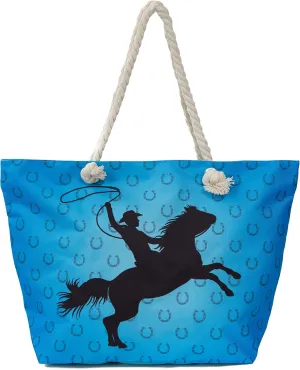 Large Beach Tote Bag, Top Zipper Boat Bag