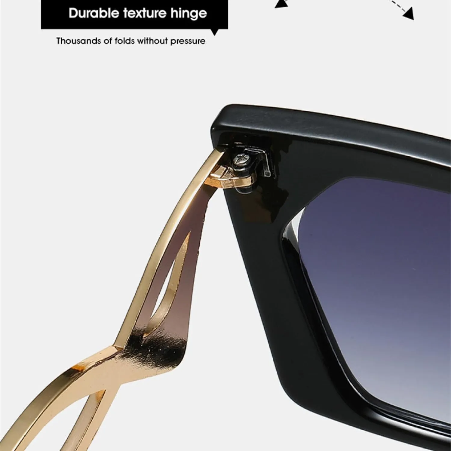 Large Frame Cat Eye Sunglasses for Women Men Fashion Vintage Metal Eyeglasses Travel Driving Shades Uv400