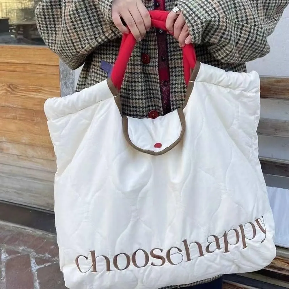 Large Padding Shoulder Bag Tote Bag for Women Down Padded Crossbody Bag Handbag Lightweight Tote Purse Top Handle Bag 2025